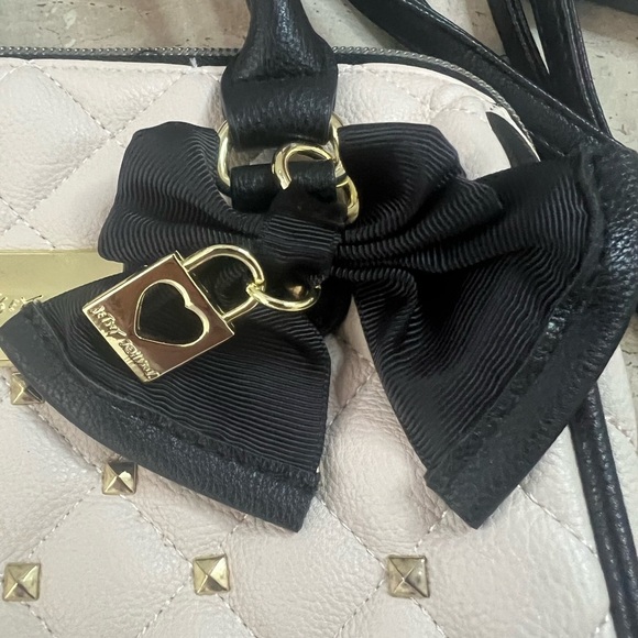 Betsey Johnson Cream and Gold Accent Mini Purse with Cross-Over Strap - Picture 3 of 8